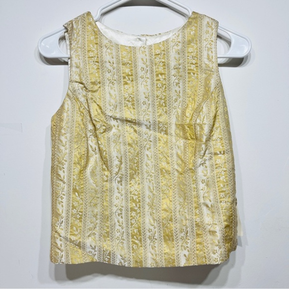 Vintage Scott McClintock Gold and Cream Sleeveless Top 8